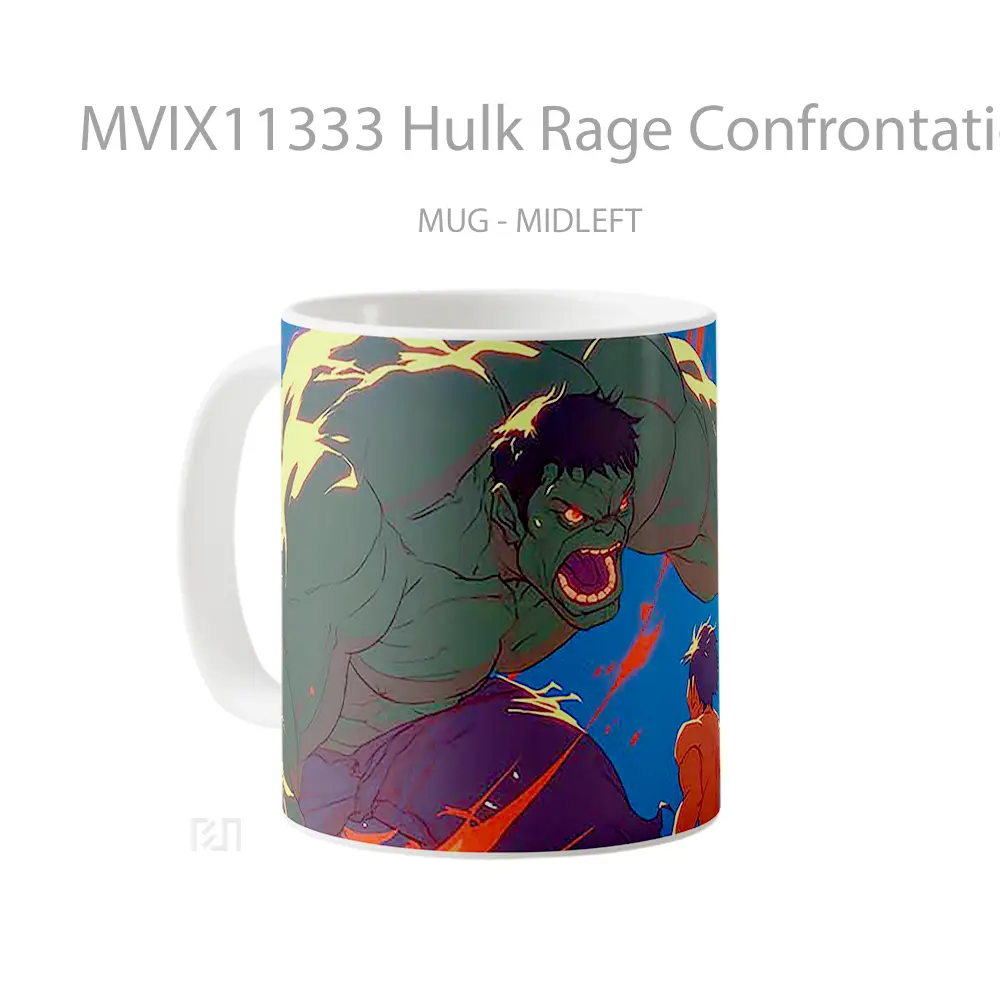 Mug Hulk Rage Confrontation Fiery Power Mug Aesthetic Koleksi Spesial - Tampak Tengah