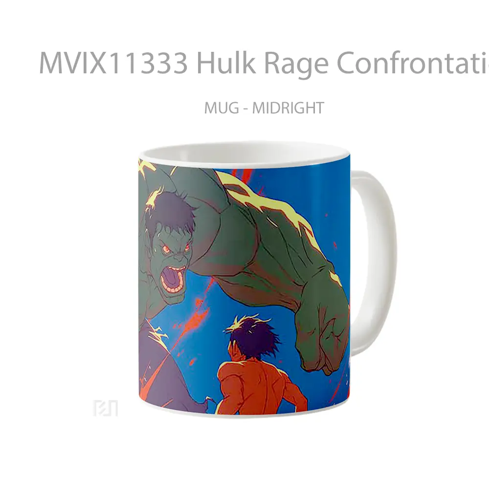 Mug Hulk Rage Confrontation Fiery Power Mug Aesthetic Koleksi Spesial - Tampak Tengah
