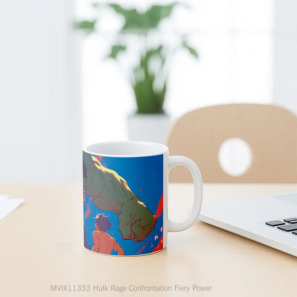 Mug Hulk Rage Confrontation Fiery Power Mug Aesthetic Koleksi Spesial - Tampak Tengah