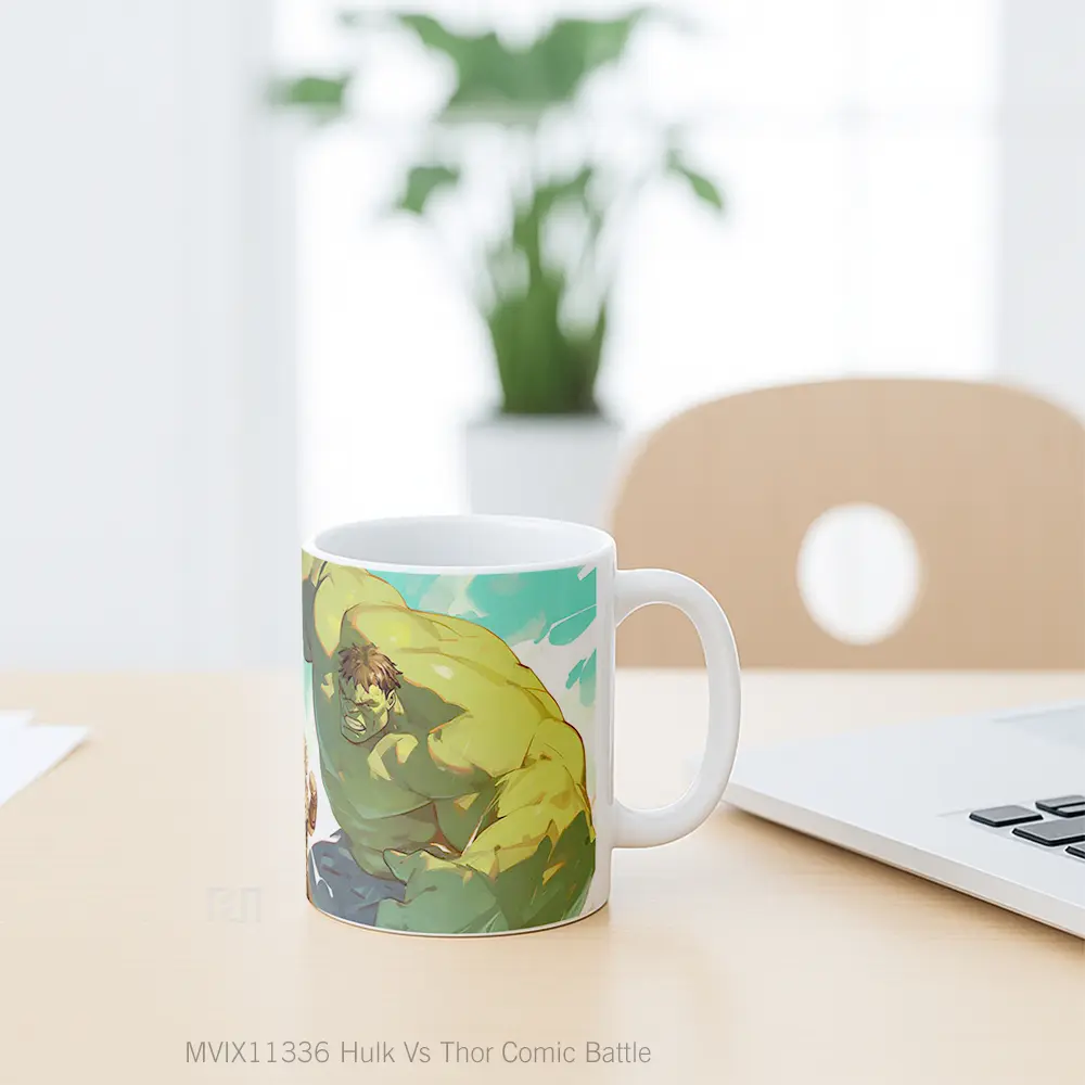Mug Hulk Vs Thor Comic Battle Mug Aesthetic Koleksi Spesial - All-side / Desain