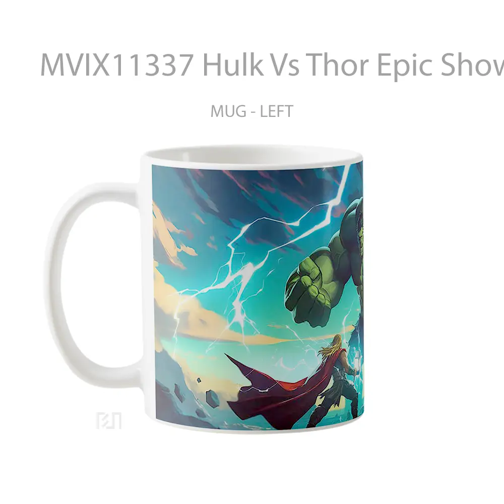 Mug Hulk Vs Thor Epic Showdown Lightning Clash Gelas Keramik Desain Unik - All-side / Desain