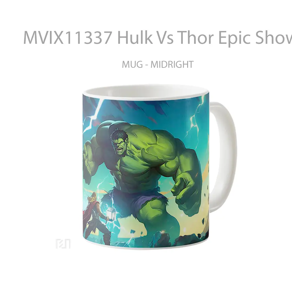 Mug Hulk Vs Thor Epic Showdown Lightning Clash Gelas Keramik Desain Unik - All-side / Desain