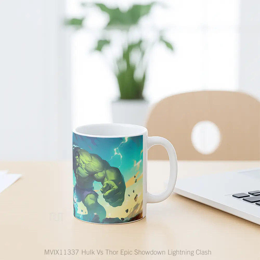 Mug Hulk Vs Thor Epic Showdown Lightning Clash Gelas Keramik Desain Unik - All-side / Desain