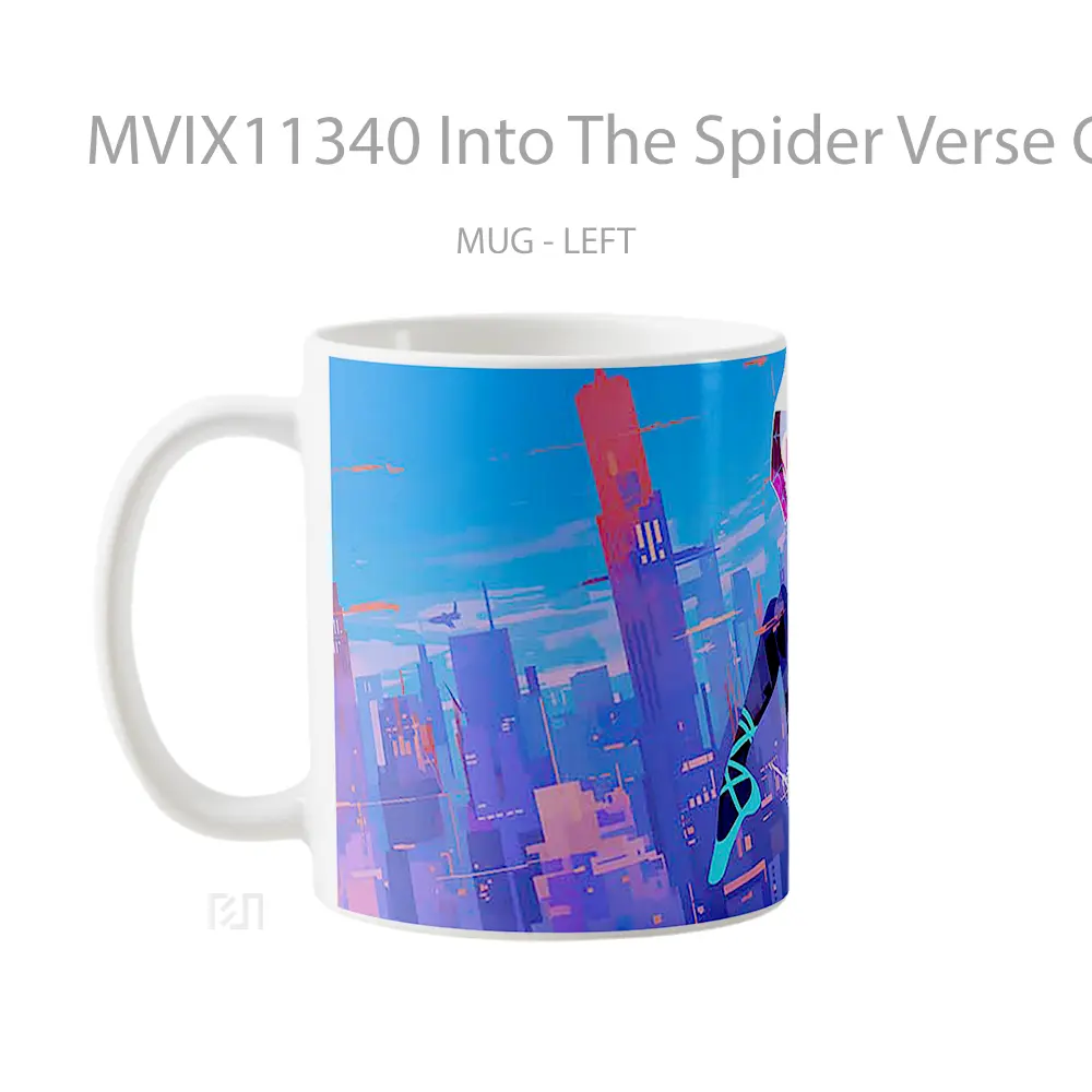 Mug Into The Spider Verse Gwen Stacy City View Gelas Keramik Desain Unik - All-side / Desain