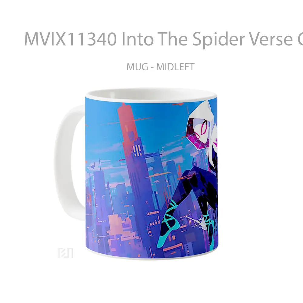 Mug Into The Spider Verse Gwen Stacy City View Gelas Keramik Desain Unik - All-side / Desain
