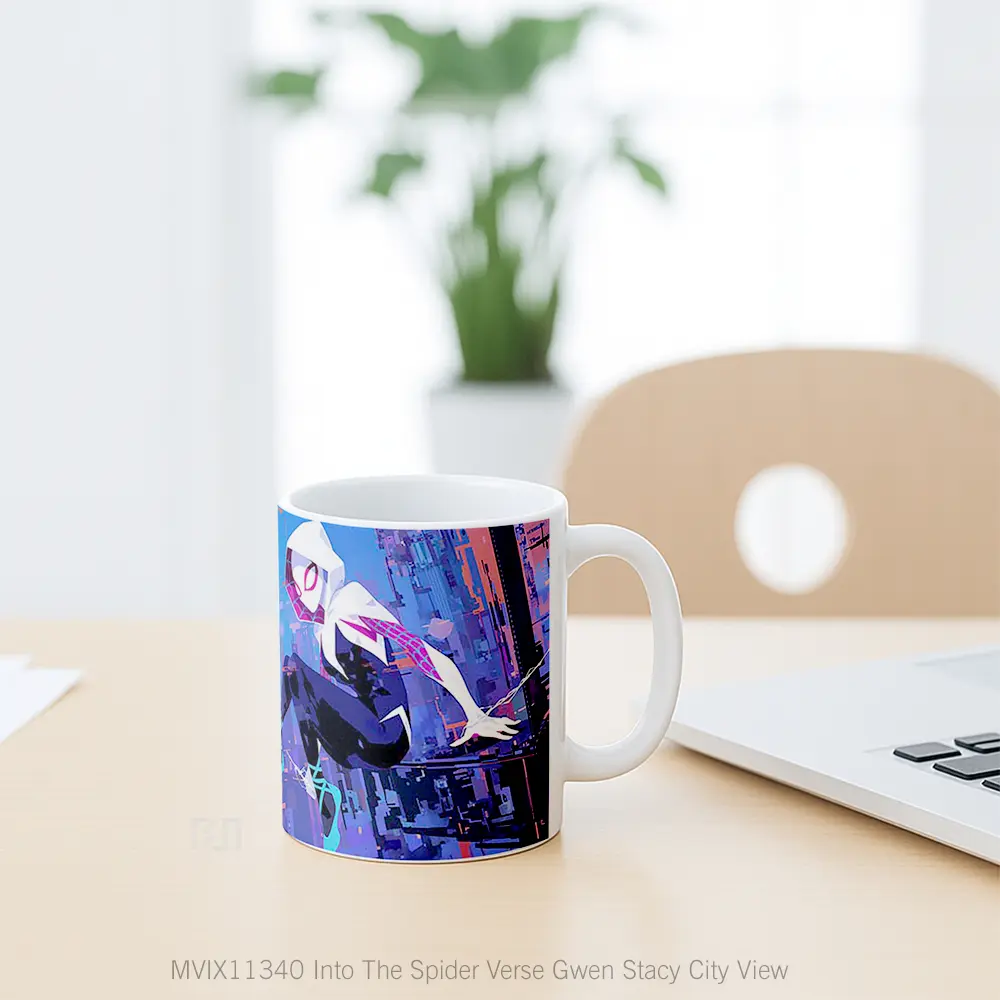 Mug Into The Spider Verse Gwen Stacy City View Gelas Keramik Desain Unik - All-side / Desain