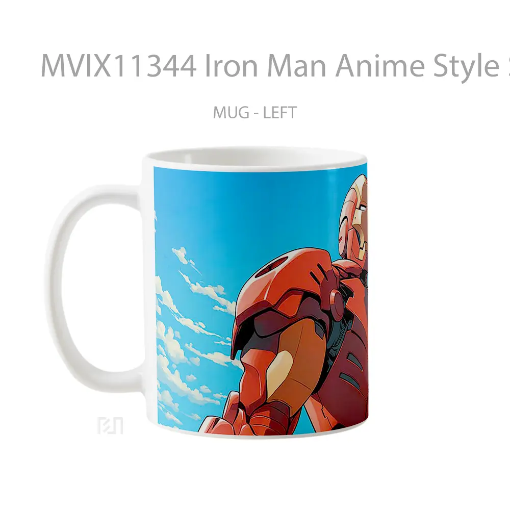 Mug Iron Man Anime Style Soft Heroic Scene Hadiah Unik Anime Lovers - All-side / Desain