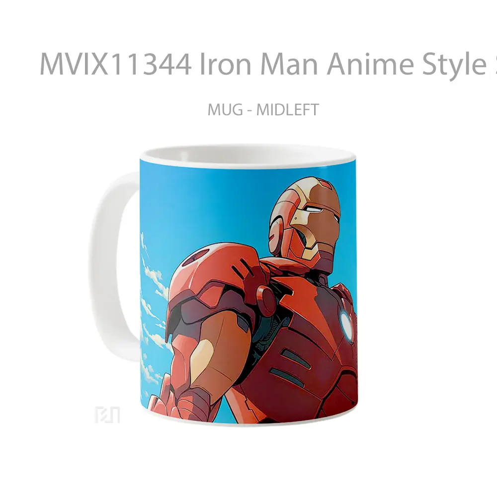 Mug Iron Man Anime Style Soft Heroic Scene Hadiah Unik Anime Lovers - All-side / Desain