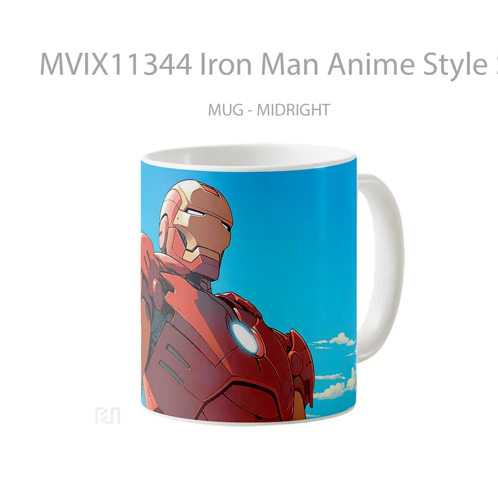 Mug Iron Man Anime Style Soft Heroic Scene Hadiah Unik Anime Lovers - All-side / Desain
