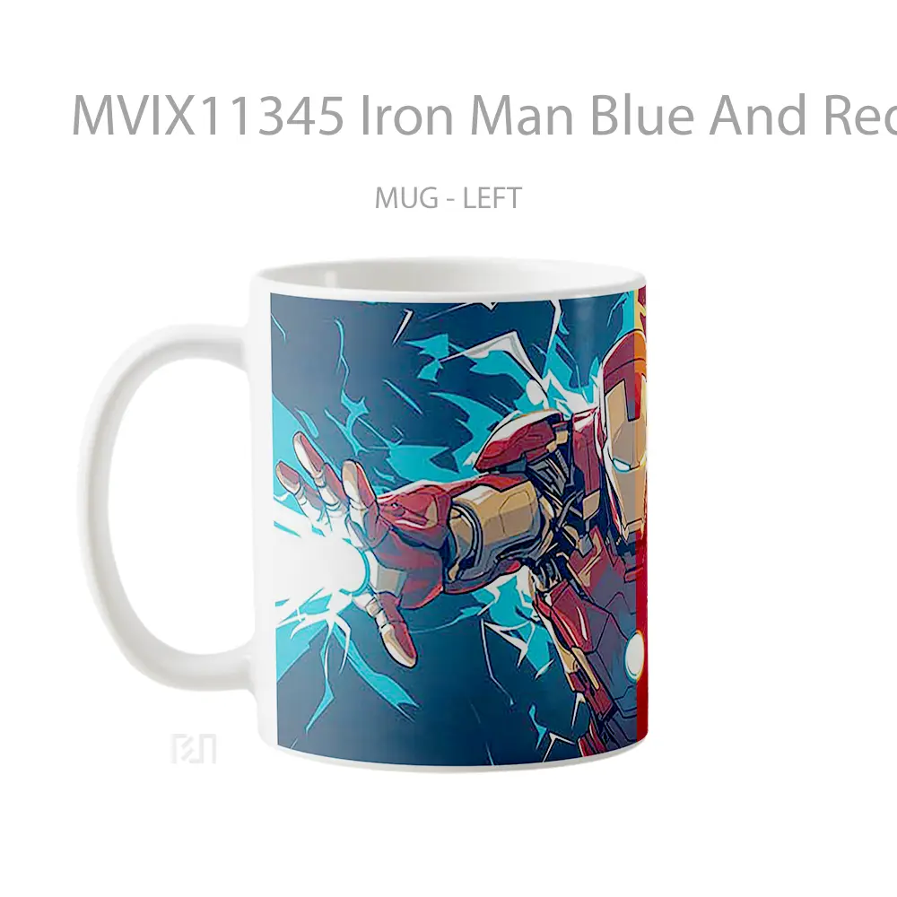 Mug Iron Man Blue And Red Merchandise Karakter Ikonik - All-side / Desain