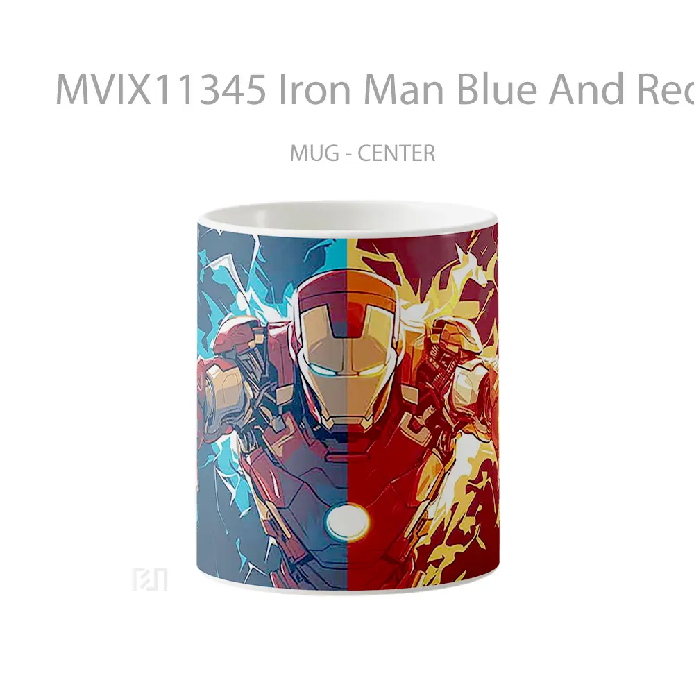 Mug Iron Man Blue And Red Merchandise Karakter Ikonik