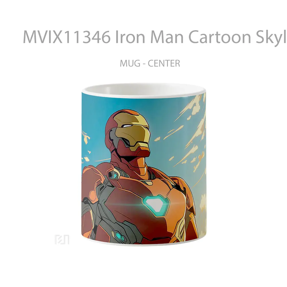 Mug Iron Man Cartoon Skyline Merchandise Karakter Ikonik