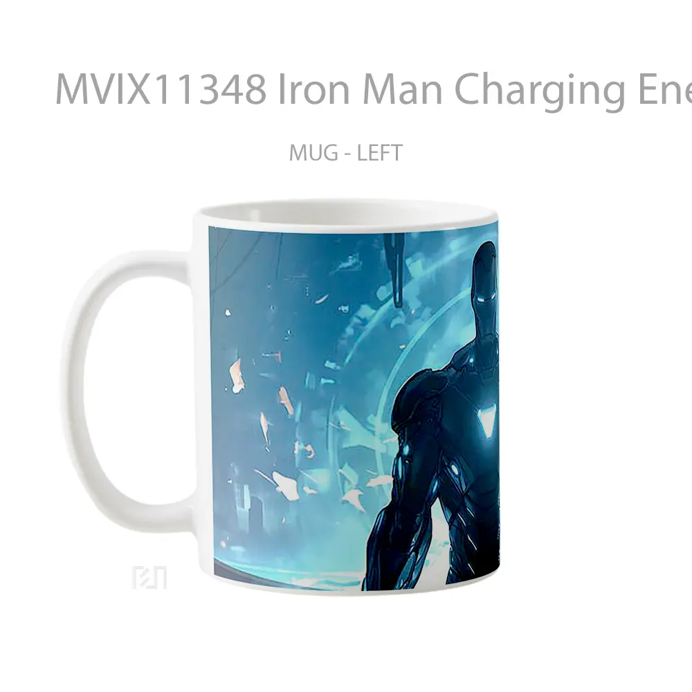 Mug Iron Man Charging Energy Blue Glow Koleksi Mug Film dan Komik - All-side / Desain