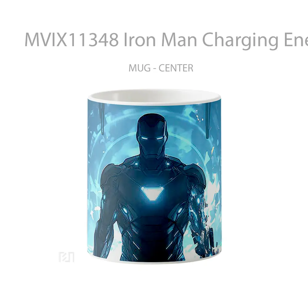 Mug Iron Man Charging Energy Blue Glow Koleksi Mug Film dan Komik