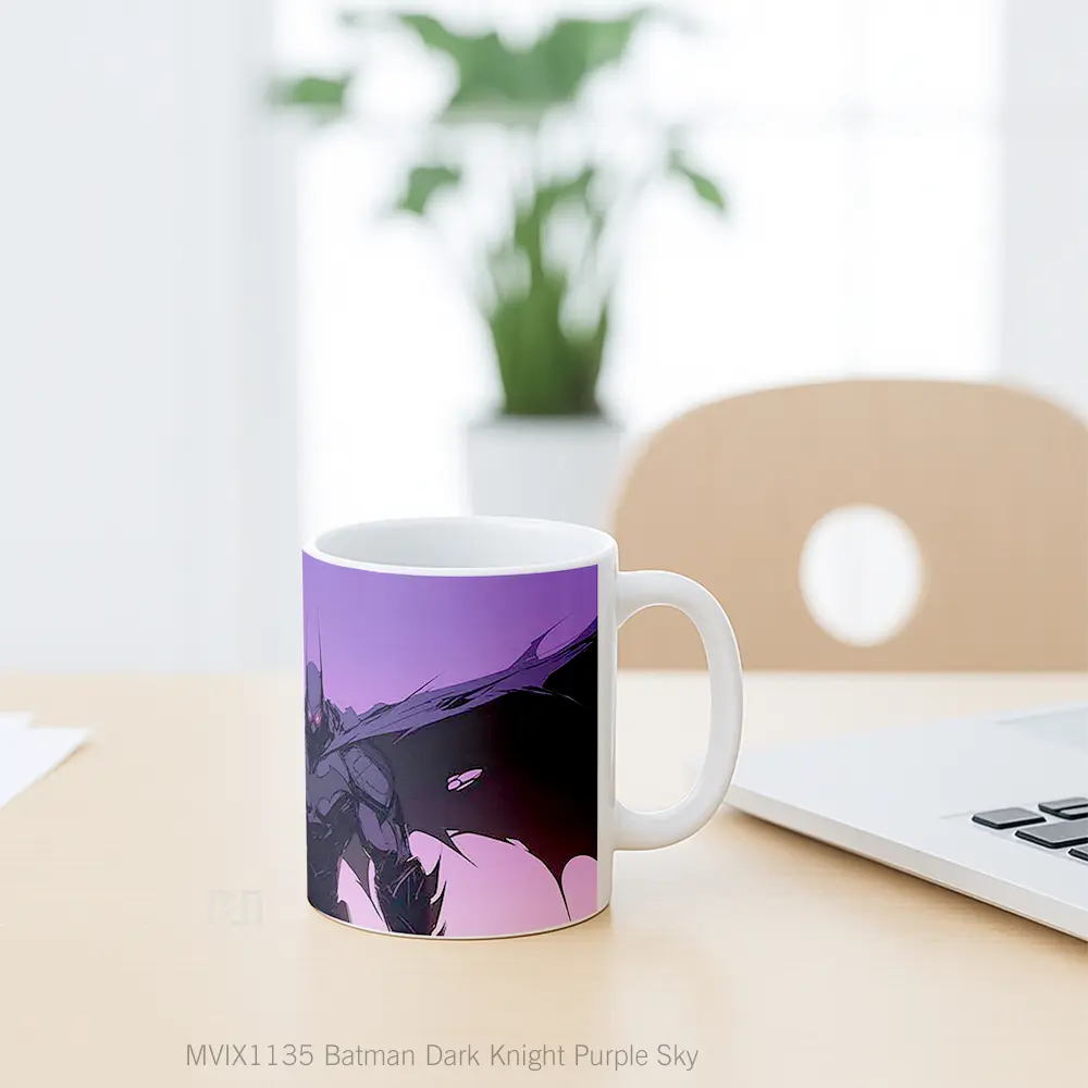 Mug Batman Dark Knight Purple Sky Hadiah Spesial Fans Superhero - All-side / Desain