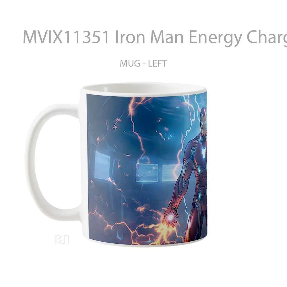 Mug Iron Man Energy Charged Suit Gelas Keramik Koleksi Superhero - All-side / Desain