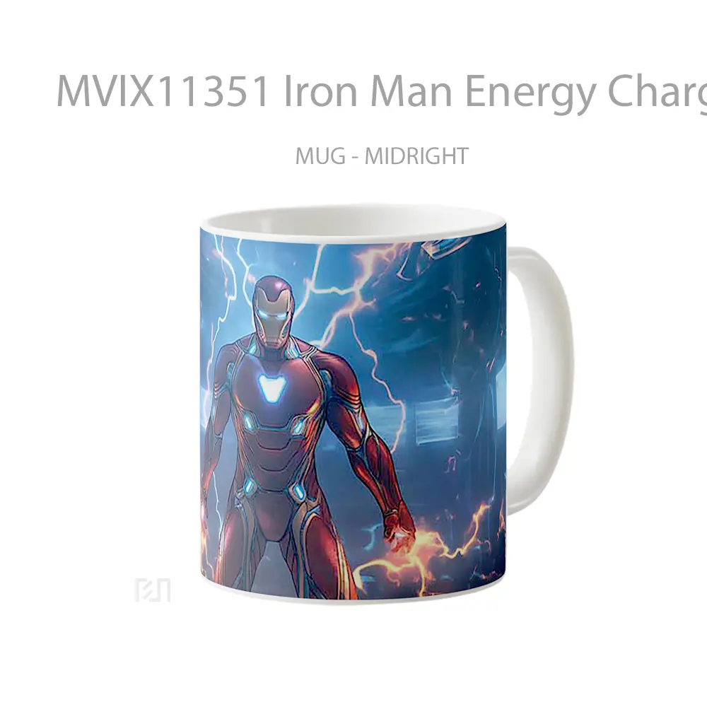 Mug Iron Man Energy Charged Suit Gelas Keramik Koleksi Superhero - All-side / Desain
