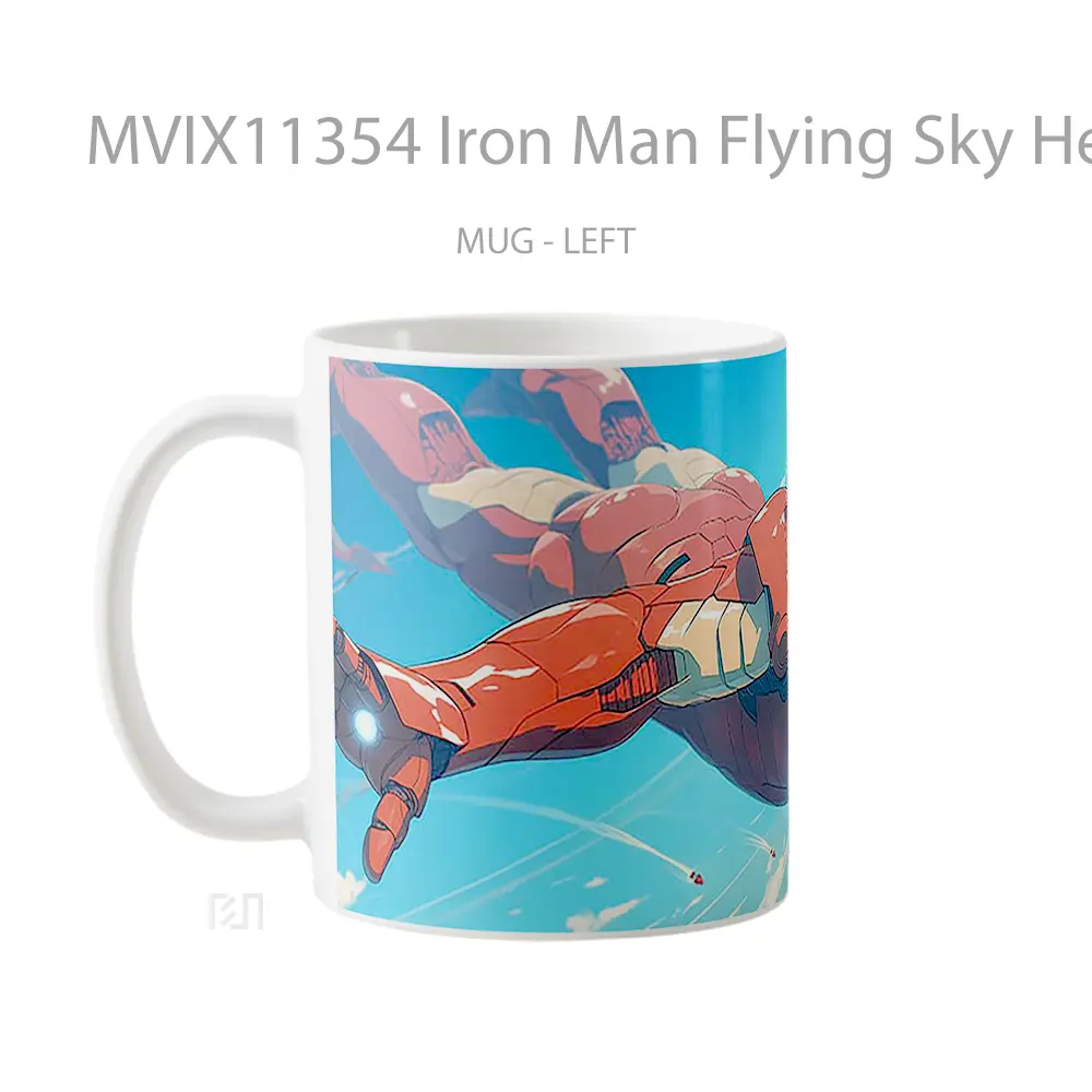 Mug Iron Man Flying Sky Hero Mug Anime Populer Koleksi Spesial - All-side / Desain