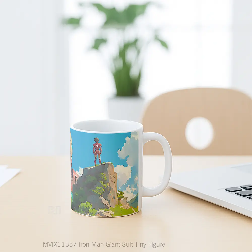 Mug Iron Man Giant Suit Tiny Figure Hadiah Spesial Fans Superhero - All-side / Desain