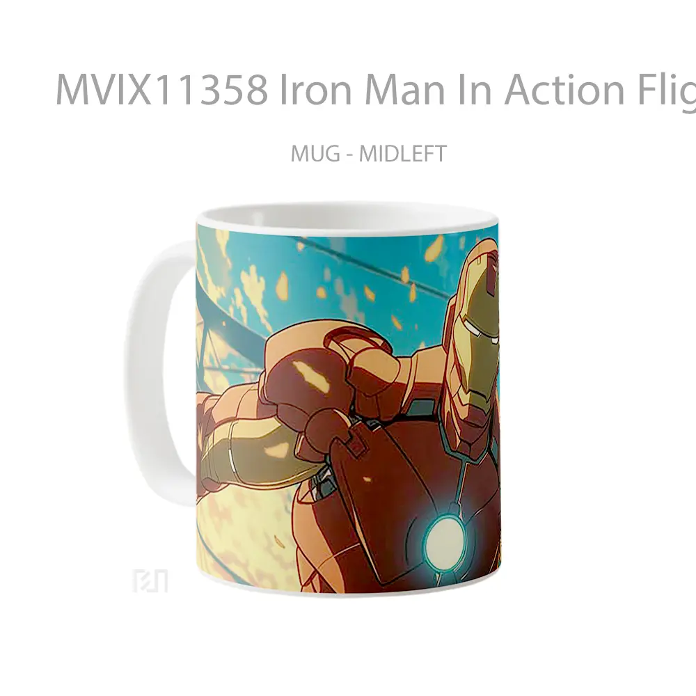 Mug Iron Man In Action Flight Hadiah Spesial Fans Superhero - All-side / Desain