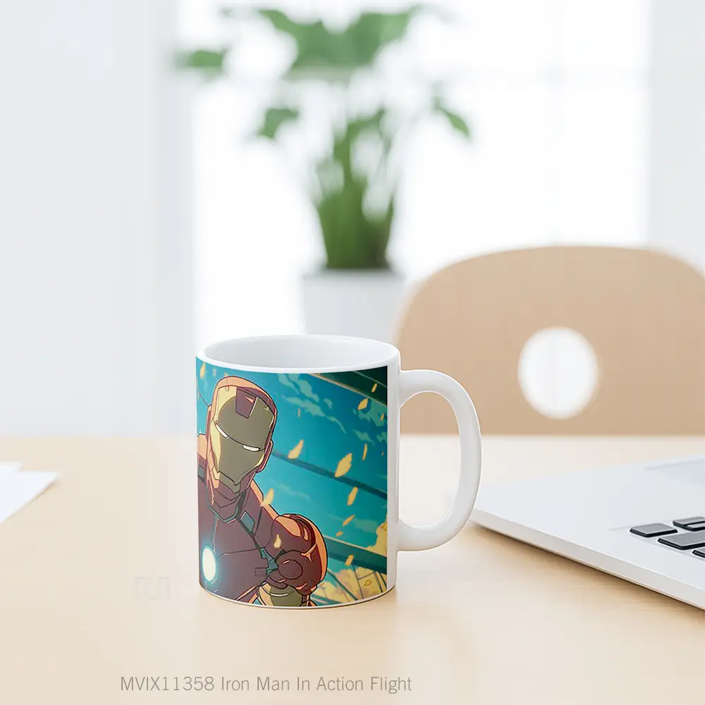 Mug Iron Man In Action Flight Hadiah Spesial Fans Superhero - All-side / Desain