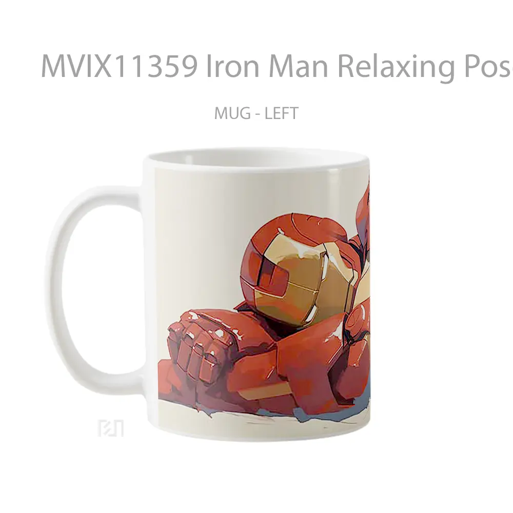 Mug Iron Man Relaxing Pose Gelas Keramik Koleksi Superhero - All-side / Desain