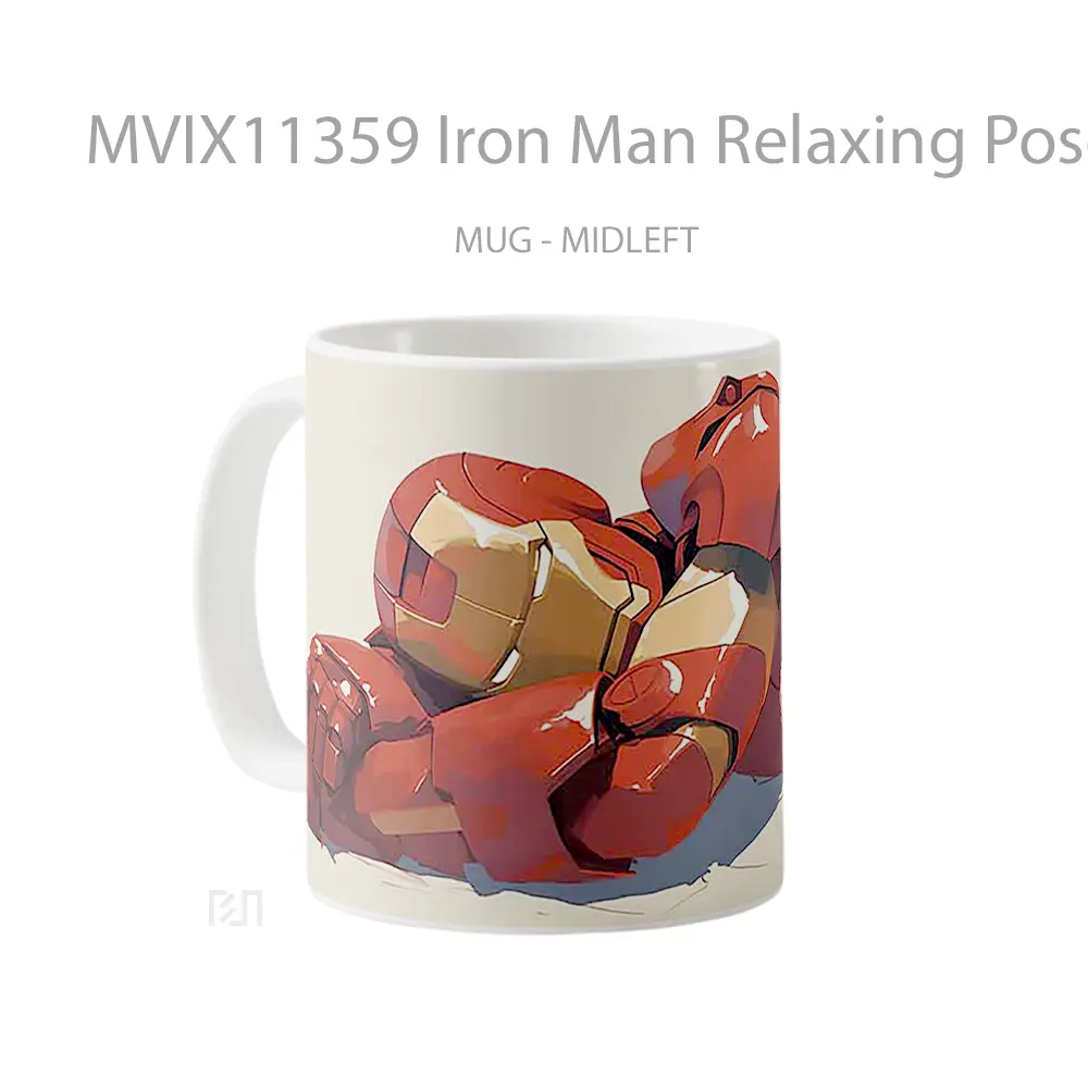 Mug Iron Man Relaxing Pose Gelas Keramik Koleksi Superhero - All-side / Desain