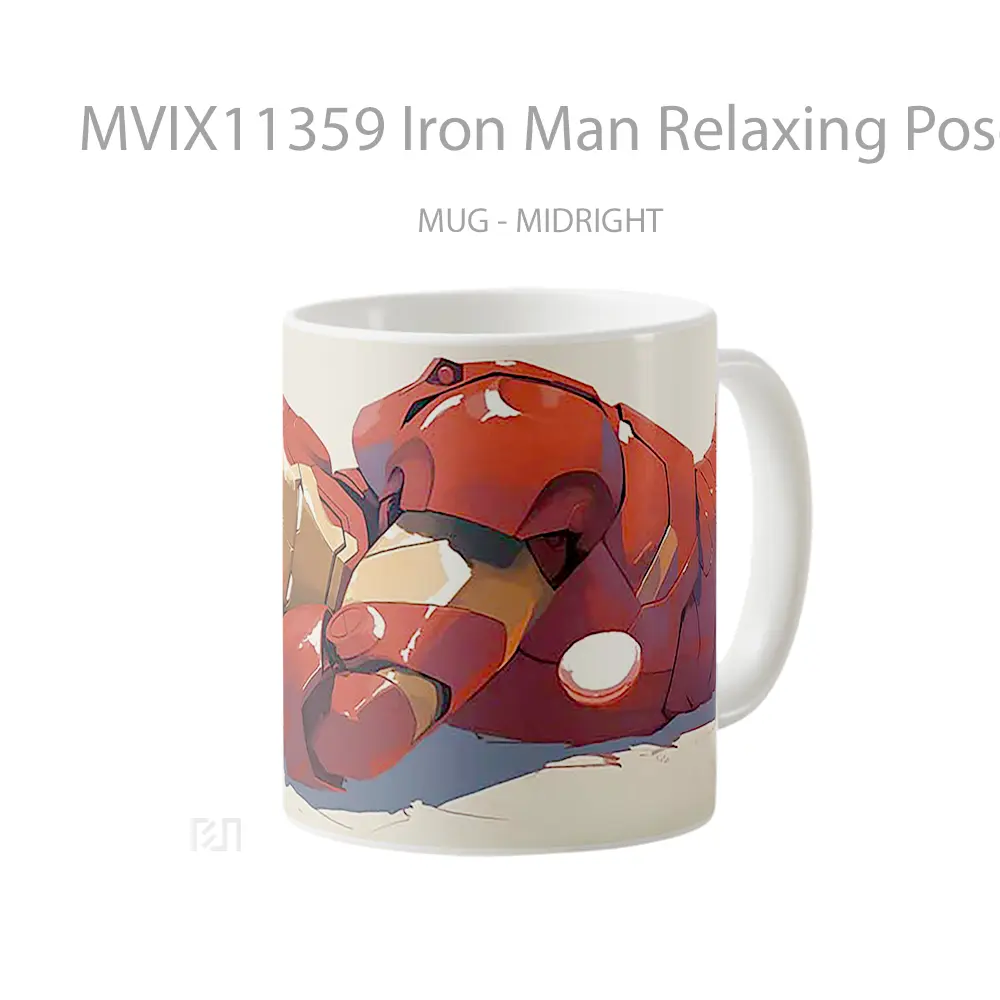Mug Iron Man Relaxing Pose Gelas Keramik Koleksi Superhero - All-side / Desain