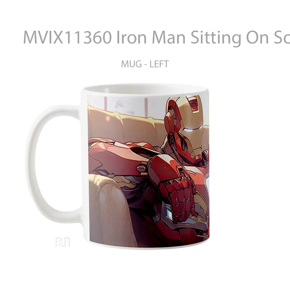 Mug Iron Man Sitting On Sofa Christmas Koleksi Mug Film dan Komik - All-side / Desain