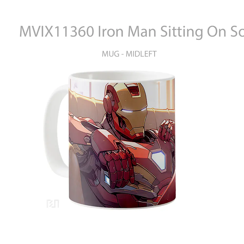 Mug Iron Man Sitting On Sofa Christmas Koleksi Mug Film dan Komik - All-side / Desain