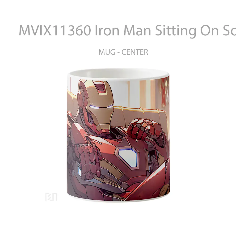 Mug Iron Man Sitting On Sofa Christmas Koleksi Mug Film dan Komik