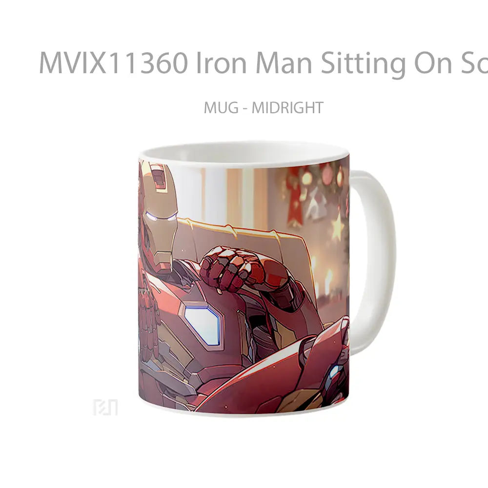 Mug Iron Man Sitting On Sofa Christmas Koleksi Mug Film dan Komik - All-side / Desain