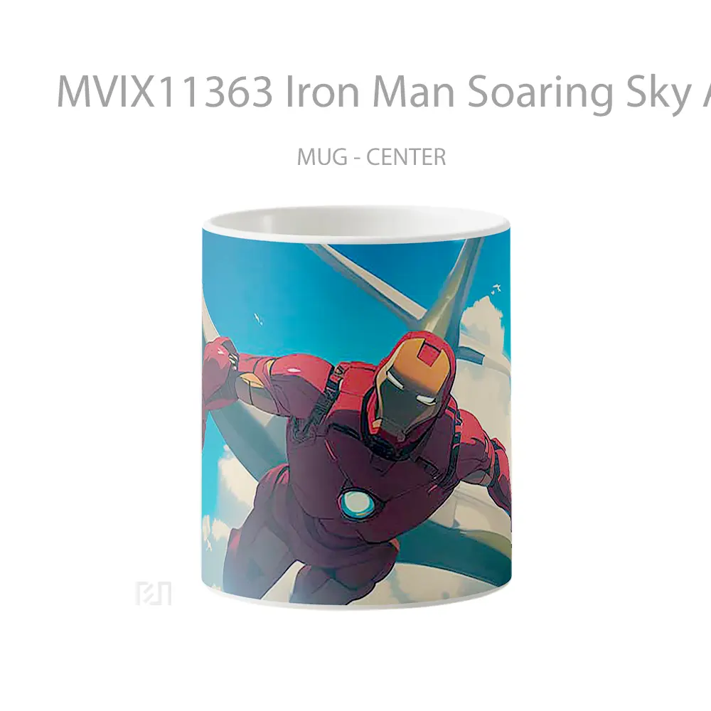 Mug Iron Man Soaring Sky Airplane Gelas Keramik Koleksi Superhero