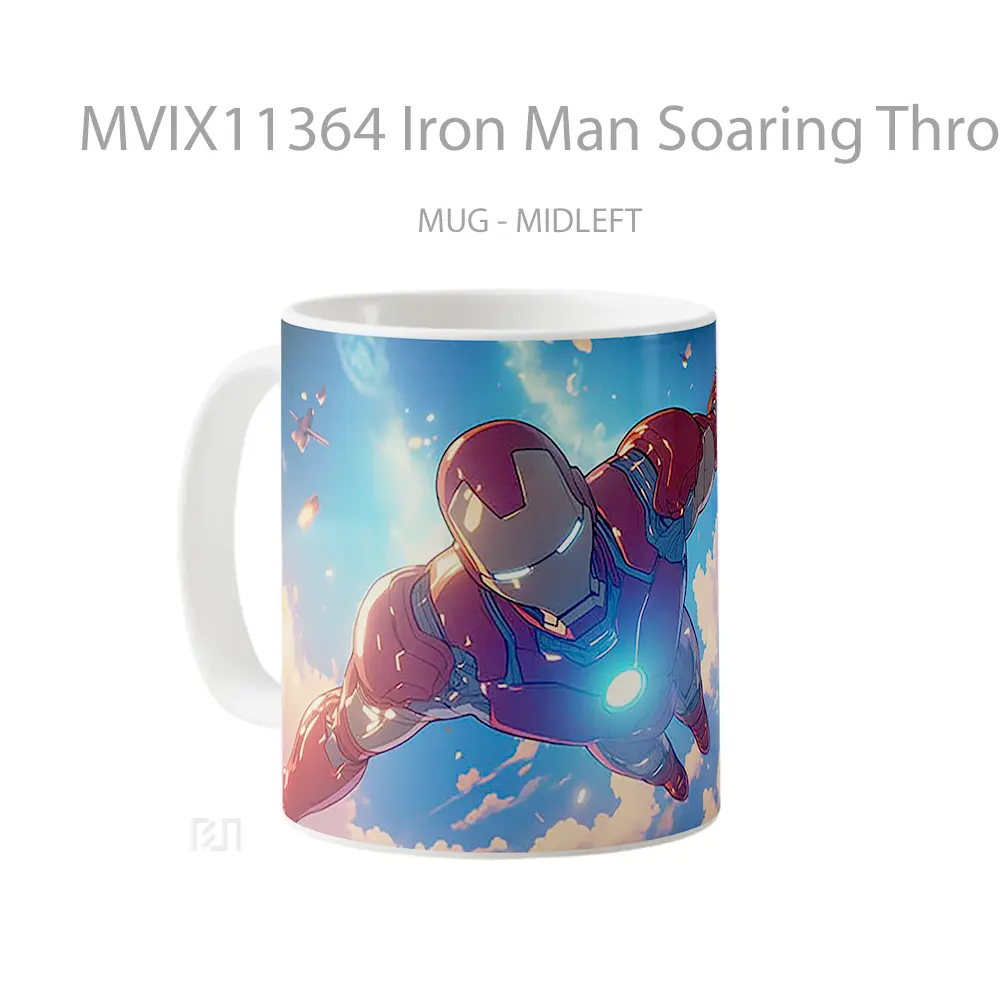 Mug Iron Man Soaring Through The Sky Merchandise Karakter Ikonik - All-side / Desain