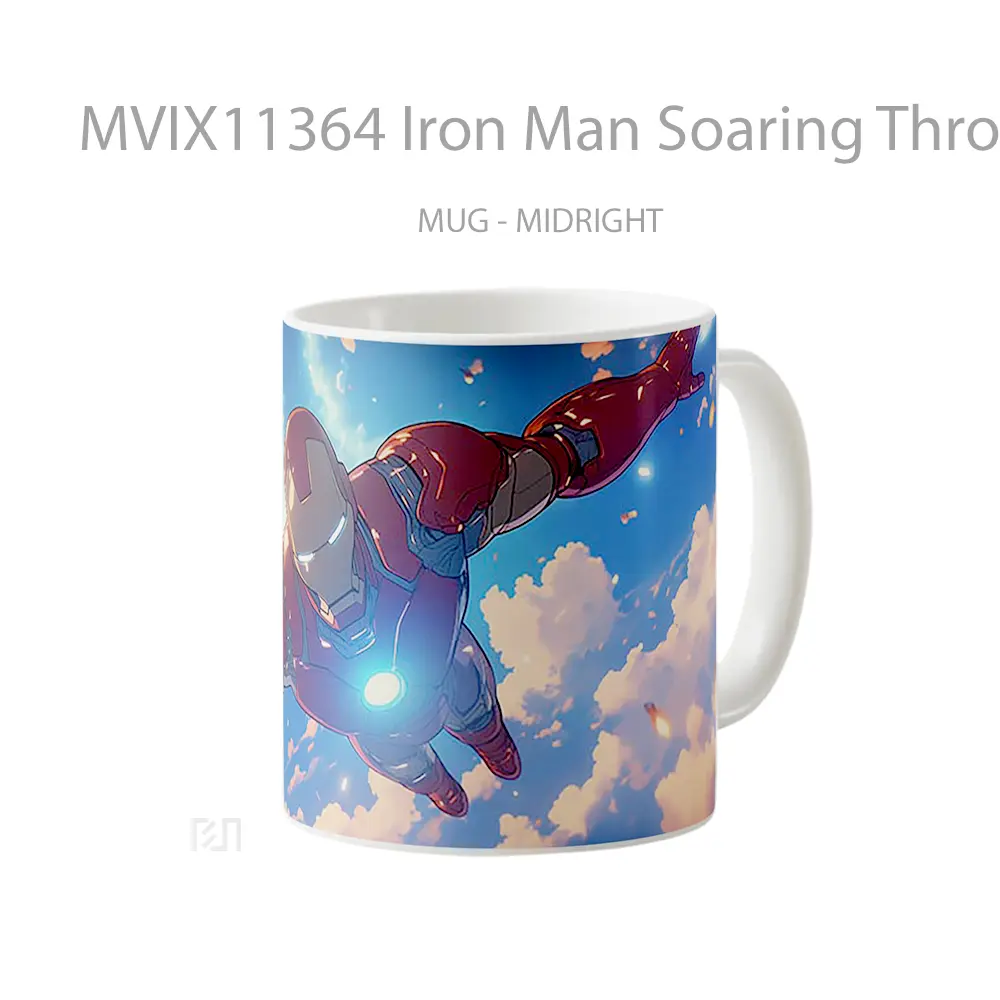 Mug Iron Man Soaring Through The Sky Merchandise Karakter Ikonik - All-side / Desain