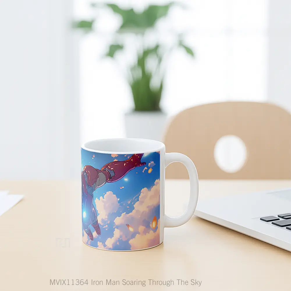 Mug Iron Man Soaring Through The Sky Merchandise Karakter Ikonik - All-side / Desain