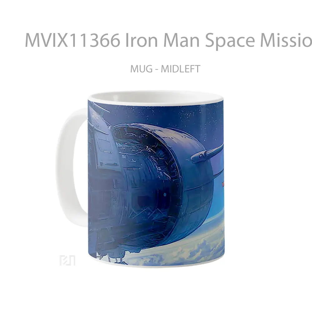 Mug Iron Man Space Mission Gelas Keramik Koleksi Superhero - All-side / Desain