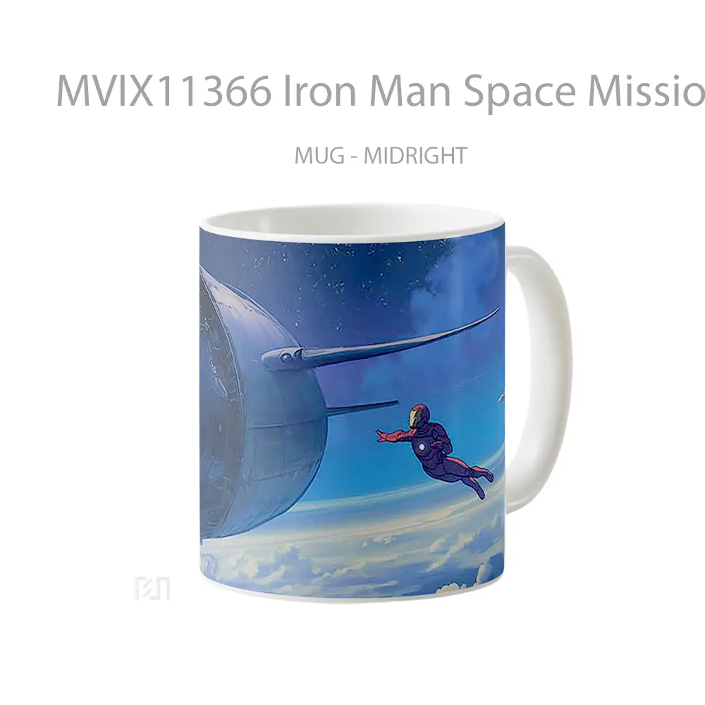 Mug Iron Man Space Mission Gelas Keramik Koleksi Superhero - All-side / Desain