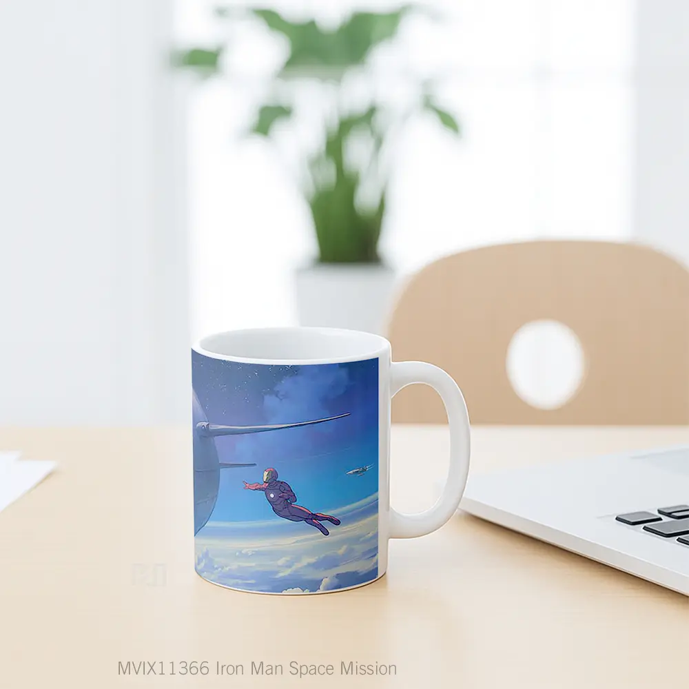 Mug Iron Man Space Mission Gelas Keramik Koleksi Superhero - All-side / Desain