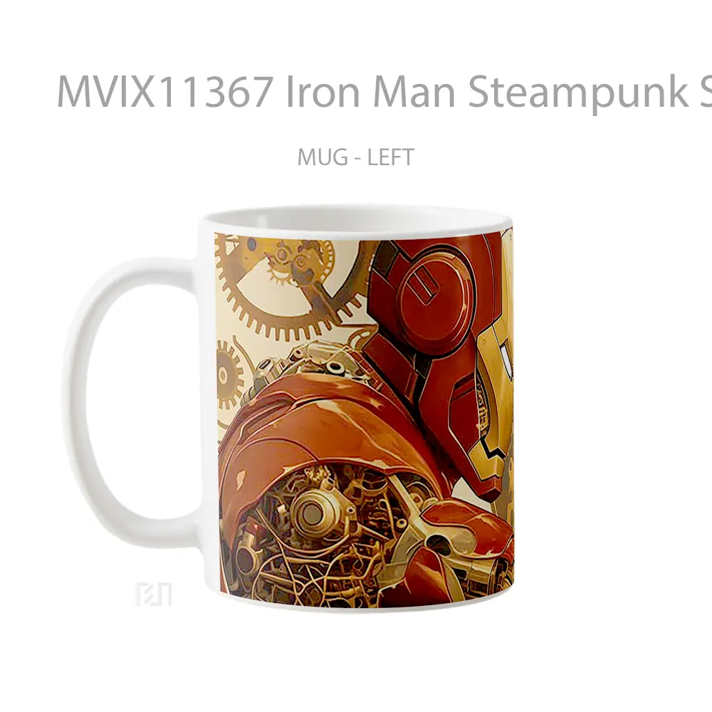Mug Iron Man Steampunk Suit Merchandise Karakter Ikonik - All-side / Desain