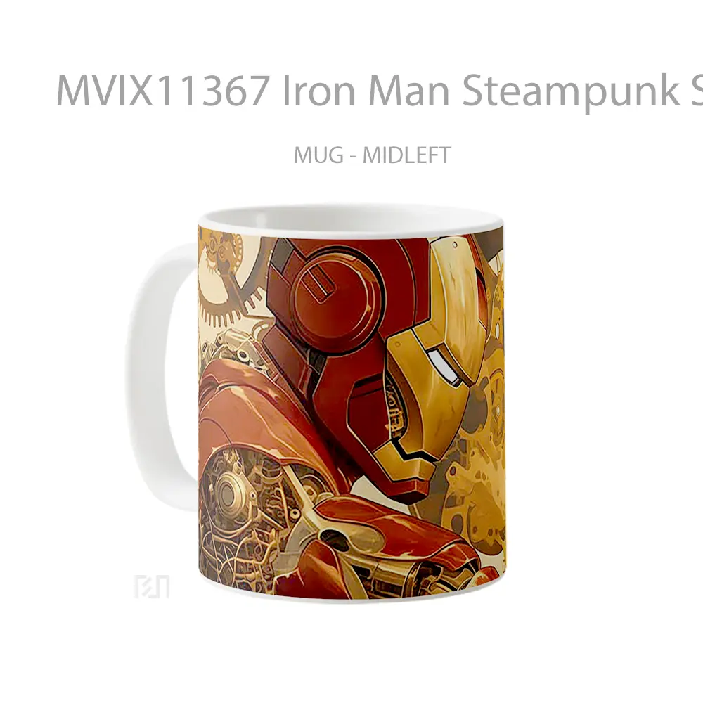 Mug Iron Man Steampunk Suit Merchandise Karakter Ikonik - All-side / Desain