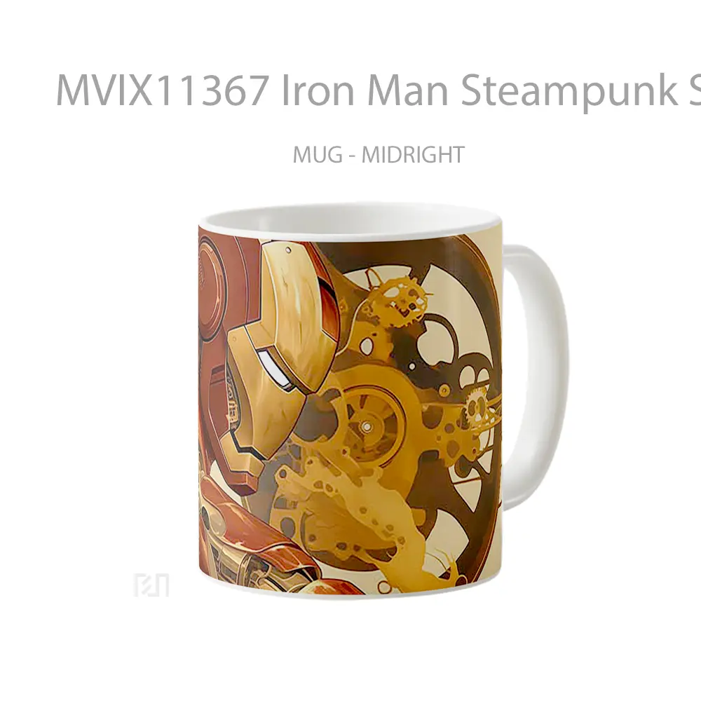 Mug Iron Man Steampunk Suit Merchandise Karakter Ikonik - All-side / Desain