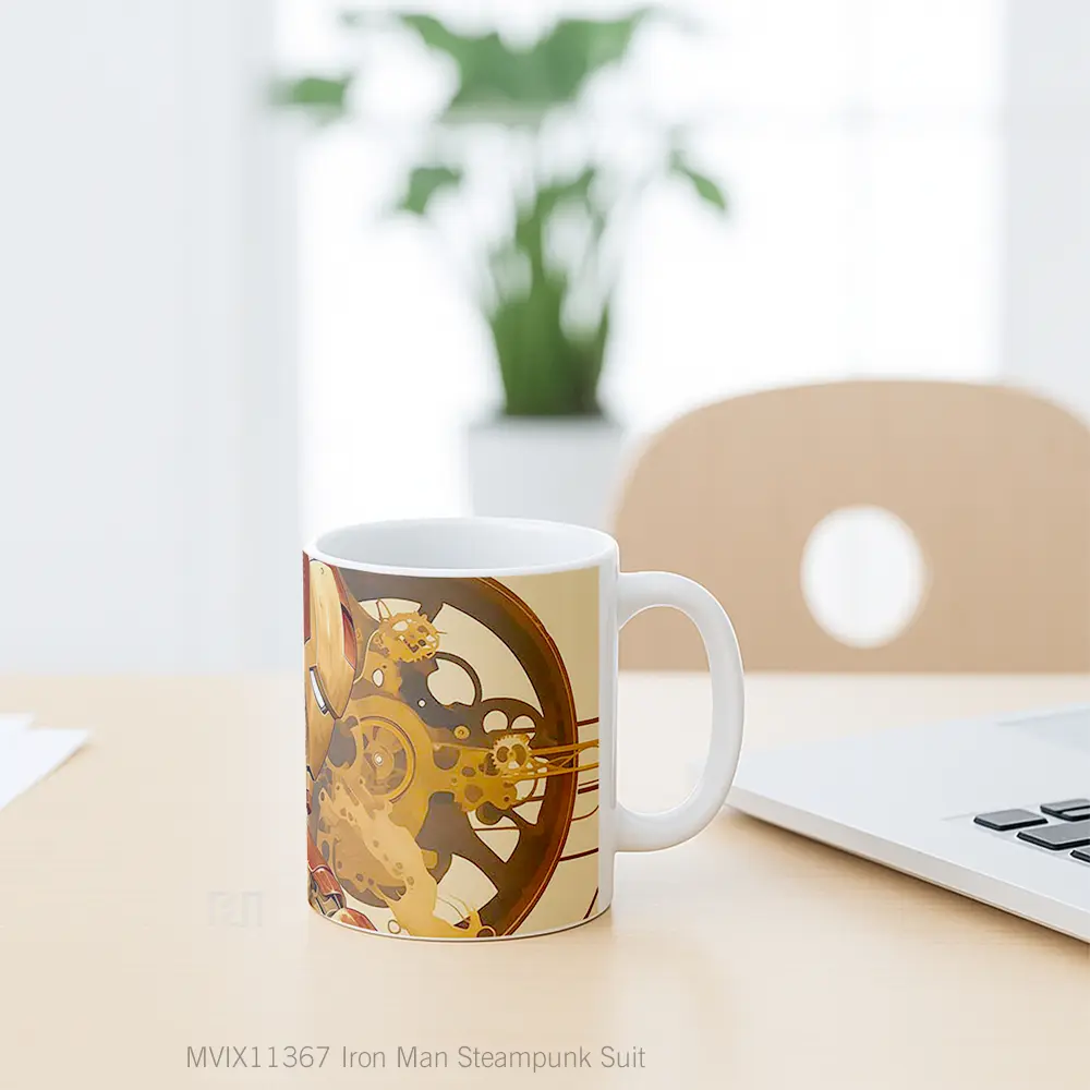 Mug Iron Man Steampunk Suit Merchandise Karakter Ikonik - All-side / Desain