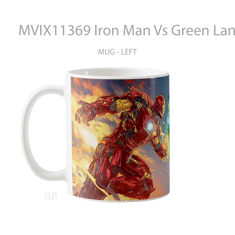 Mug Iron Man Vs Green Lantern Fight Merchandise Karakter Ikonik - All-side / Desain