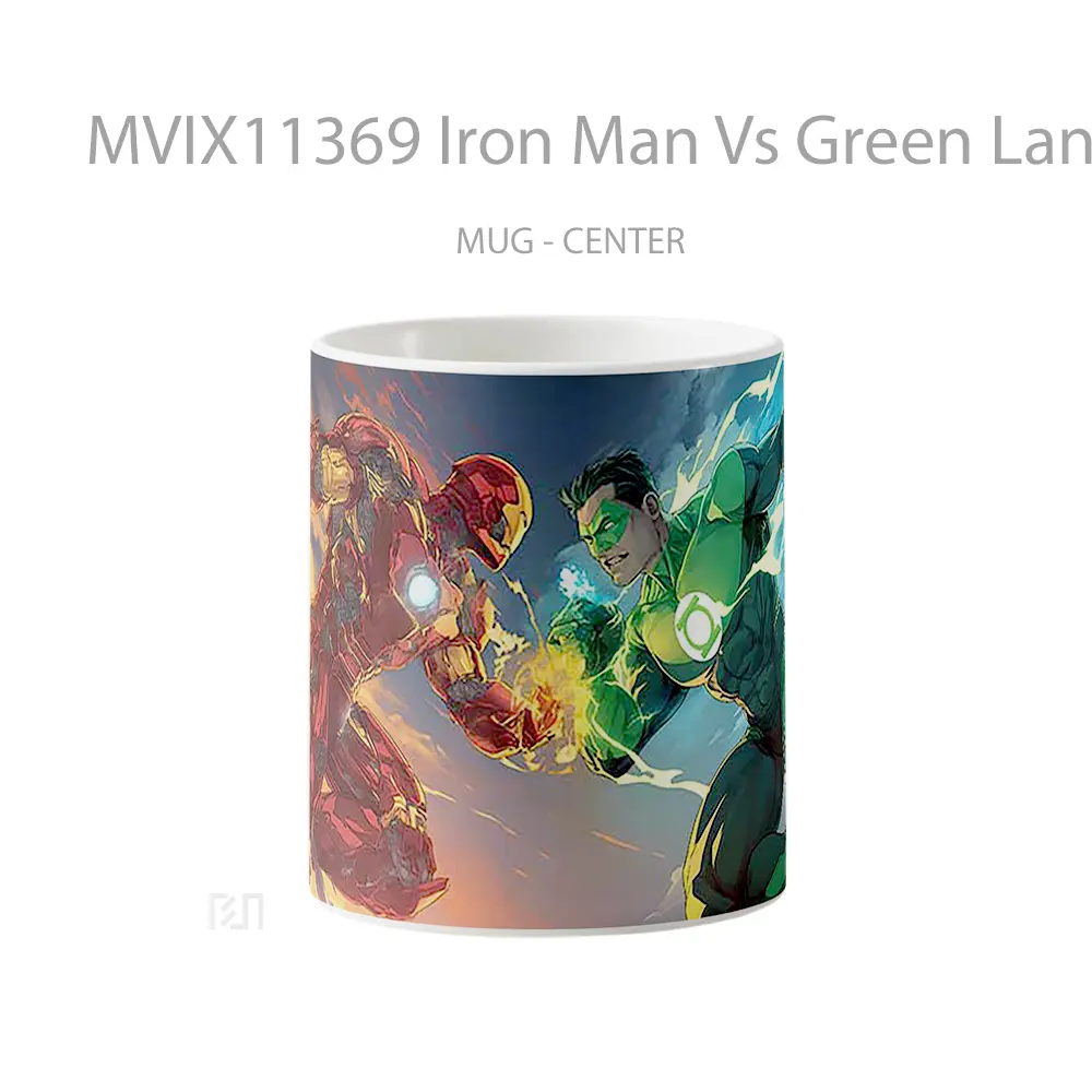 Mug Iron Man Vs Green Lantern Fight Merchandise Karakter Ikonik