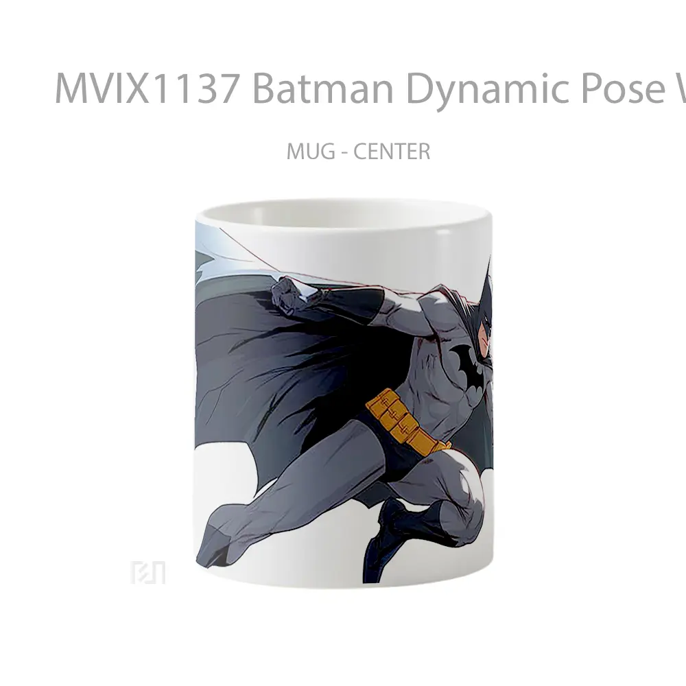 Mug Batman Dynamic Pose White Merchandise Karakter Ikonik