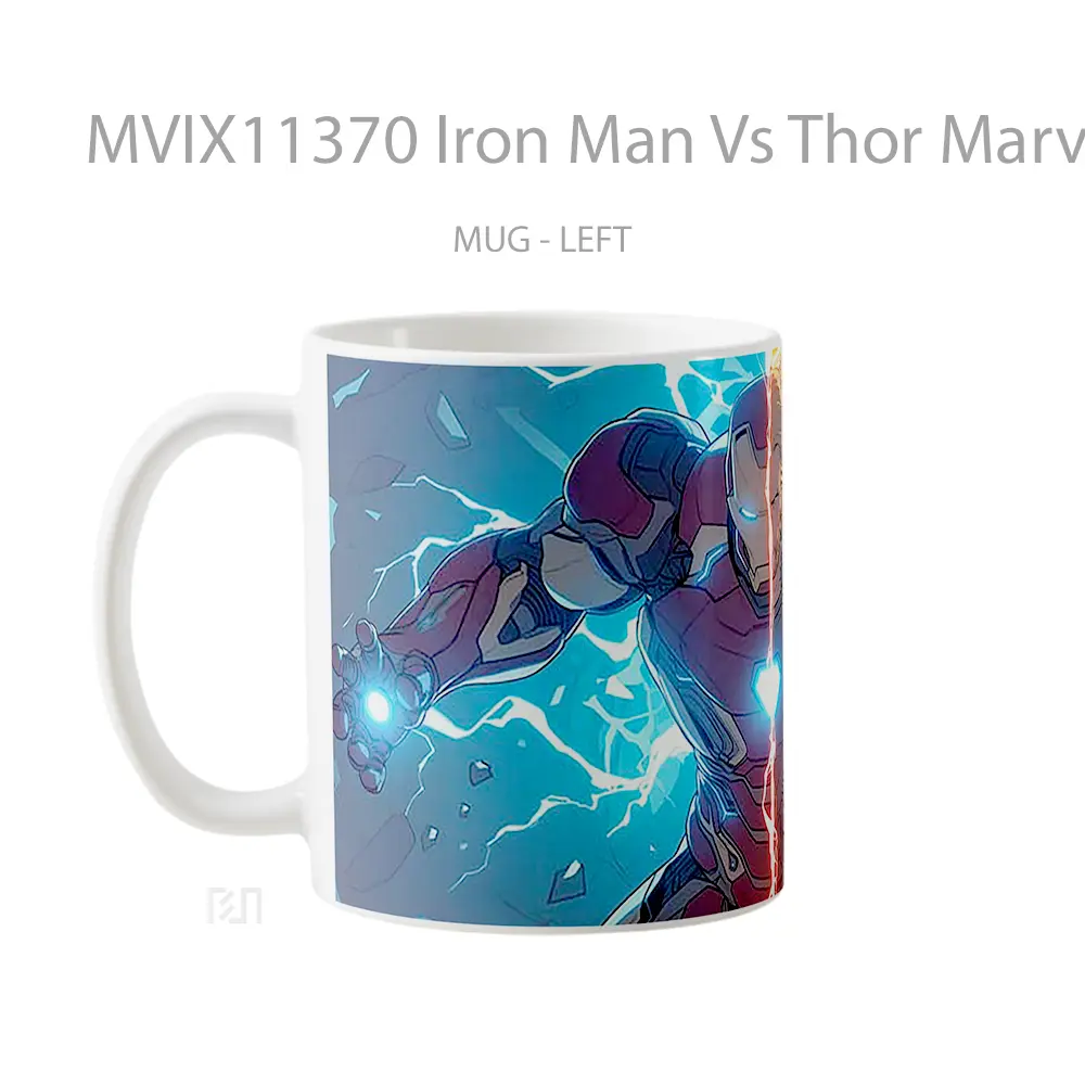 Mug Iron Man Vs Thor Marvel Comics Split Pose Merchandise Karakter Ikonik - All-side / Desain