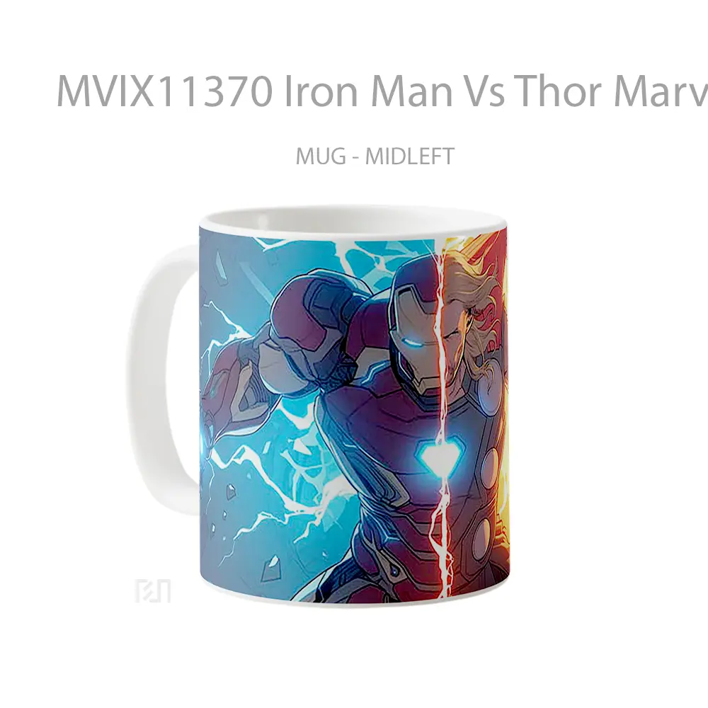 Mug Iron Man Vs Thor Marvel Comics Split Pose Merchandise Karakter Ikonik - All-side / Desain