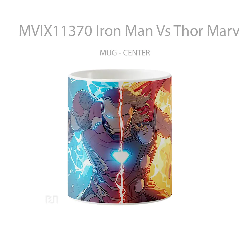 Mug Iron Man Vs Thor Marvel Comics Split Pose Merchandise Karakter Ikonik