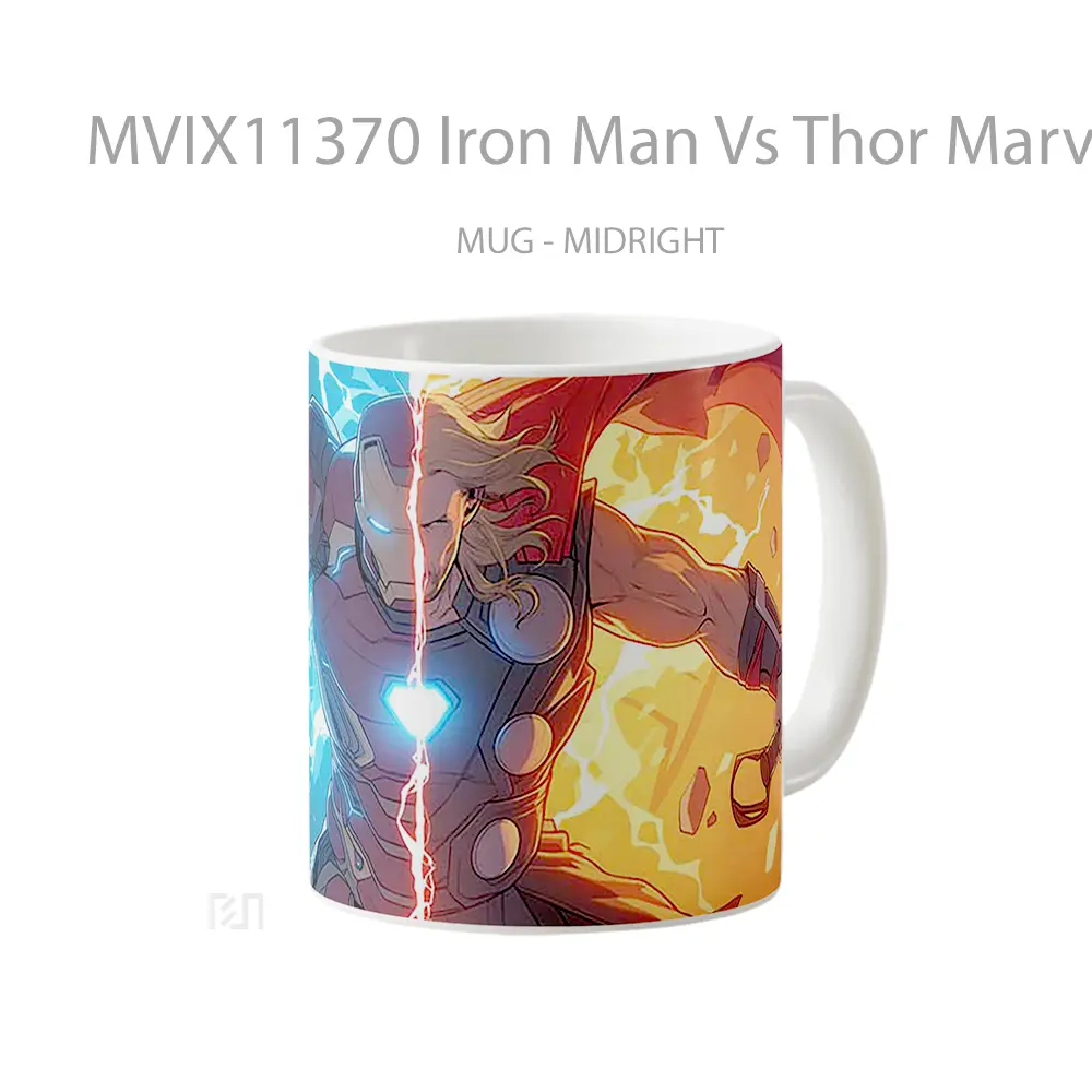 Mug Iron Man Vs Thor Marvel Comics Split Pose Merchandise Karakter Ikonik - All-side / Desain